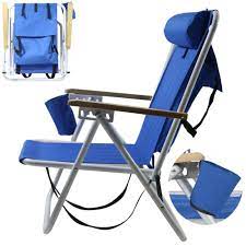 The tommy bahama chair features an adjustable neck pillow and an adjustable aluminum frame with five positions for ultimate comfort. Pliegue Mochila Silla De Playa Con Reposacabezas Ajustable Acolchado Copa Titular Al Aire Libre Ebay