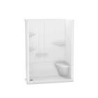 Camelia 60L x 34W x 79H Rectangular Alcove Shower Stall, Left-Drain with Right Seat in White, 2-Piece 105921-000-001-005 MAXX