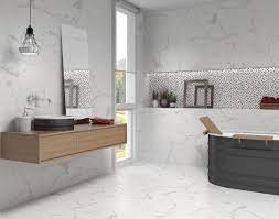 5mm or 3mm 20ft container load: Marble Effect Bathroom Wall Tiles Polished Carrara Eurotiles