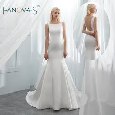 Check spelling or type a new query. Einfache Satin Hochzeit Kleider 2019 Boot Neck Elfenbein Weiss Elegante Meerjungfrau Brautkleid Open Back Vestido De Novia Wn18 Wedding Dresses Aliexpress