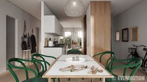 The light blue paint, beige furniture, and metallic dining room decor is a perfect mixture of traditional and more modern designs. Making Of Bright Dining Room Tip Of The Week Evermotion