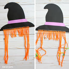 Cut from the bottom of the paper up to the line every 2 apart, creating tabs. Paper Plate Witch Craft For Kids Easy Halloween Craft