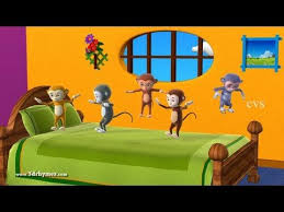 One little monkey jumping on the bed. Five Little Monkeys Jumping On The Bed 3d Animation English Nursery Rhyme For Children Kids Nursery Rhymes Five Little Monkeys Rhymes For Kids