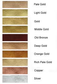 Brush N Leaf And Rub N Buff Colour Chart For Gold Leaf
