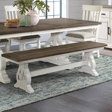 Benches accommodate more people as compared to chairs which are limited to one person per chair and guests can participate in cheerful. Hawthorne Furniture Drake 6 Piece Dining Set In Rustic White And French Oak Nebraska Furniture Mart