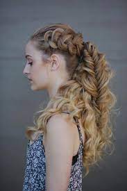Viking Hairstyle Women Curly Hair Braided Ponytail Viking Hairstyles Women Hair Curlyhair Long Hair Styles Curly Hair Styles Curly Hair Women