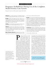 pdf pregnancy probabilities during use of the creighton