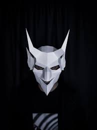 I'm a costumer and like to challenge myself. Diy Demon Papercraft Mask Devil Mask Pattern Home Made Etsy