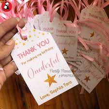 1st Birthday Return Gifts For Kids Personalized Gift Favor Tags And Thank You Message For Star Theme First Birthday Party Gift Tags Birthday Party Favors For Kids Birthday Birthday Return Gifts