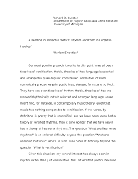 Pdf A Reading In Temporal Poetics Langston Hughes Harlem Sweeties