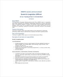 The admin has to take overview and control of the hiring, inventories, stocks, and all other non specific activities. Free 8 Logistics Officer Job Description Samples In Ms Word Pdf