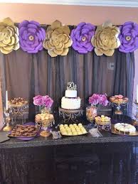 50th Birthday Simple Birthday Party Ideas For Mom Gold Purple And Black Birthday Party Ideas Photo 7 Of 24 Birthday Parties Purple Party Decorations 80th Birthday Party