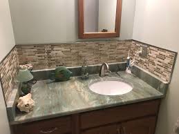 Used Home Depot Press And Stick Backsplash With Metal Trim Metal Trim Backsplash Home