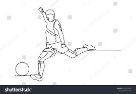 Continuous Line Drawing Of Football Player Sports Concept Vector Health Illustrations Ad Spon Footba Continuous Line Drawing Line Drawing Continuous Line