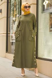 Neva Style Dugme Detayli Haki Fitilli Kadife Elbise 15101hk Tesetturisland Com Moda Stilleri Elbise Kadife
