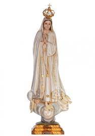Quando olhei e contemplei sua beleza, a alegria transbordou de minha alma. Our Lady Of Fatima Patinated W Crystal Eyes 73cm