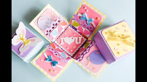 Learn how to make recycled christmas card boxes. How To Make Exploding Box Birthday Step By Step Eksplodujace Pudelko Urodziny Walentynki Youtube