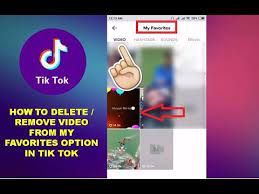 How To Delete Remove Video From My Favorites Option In Tik Tok Youtube
