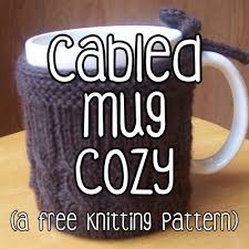 Coffee mug cozy knitted pink cup sleeve hand protector warmer drink grip mug hug. Runs For Cookies Cabled Mug Cozy A Free Knitting Pattern