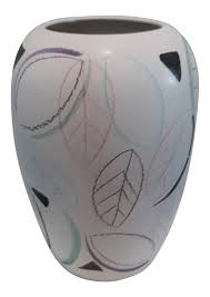 Scheurich keramik art pottery vase wheat art mcm west germany numbered vintage. Mid Century Modern West German Scheurich Keramik Leave And Shapes Painted Pottery Vase Chairish