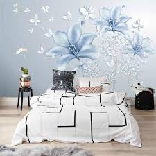Classic design large pink floral peony wall mural home or business. Modern Simple 3d Stereo Blue Flowers Photo Murals Wallpaper Living Room Bedroom Background Wall Painting Home Decor Wall Papers Wallpapers Aliexpress