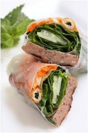 Nem Nuong Cuon Spring Rolls With Grilled Pork Patties Recipe Pork Spring Rolls Grilled Pork Pork Patties Recipe