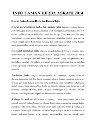 Dengan adanya rempah ratus yang dihasilkan menggunakan bahan segar dan dikisar menurut standard kualiti cukup tinggi, pastinya mudah untuk sesiapa menyediakan pelbagai resipi kegemaran di rumah tanpa perlu risau rasa masakan berubah daripada kebiasaan. Sejarah Perkembangan Herba Dan Rempah Ratus