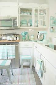 Kitchen Stylish And Organized In Cream Turquoise Decorating Details Kitchen Kitchens Kitche Beach Cottage Kitchens Beach House Kitchens Beach Kitchens
