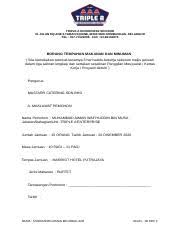Syarat syarat tempahan bilik mesyuarat: 2 Borang Tempahan Bilik Mesyuarat Docx Triple A Enterprise Sdn Bhd 31 Jalan Equine 9 Taman Equine 43300 Seri Kembangan Selangor Tel 017 74121098 Fax Course Hero