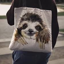 Premium Sloth Tote Bags Sloth Tote Printed Tote Bags