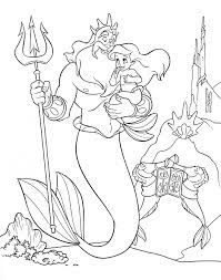 walt disney characters photo coloring pages king triton princess ariel mermaid coloriage de singe