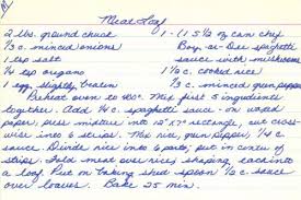 Handwritten Meat Loaf Recipe Card Recipecurio Com Meatloaf Recipes Recipe Cards Handwritten Recipes