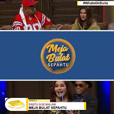 Sebuah program bual bicara santai yang di hos kan oleh sepahtu shuib, jep dan rahim dengan pelbagai topik menarik dan terkini. Mediacorp Suria Whatsonsuria Ikuti Hos Sepahtu Shuib Jep Dan Rahim Dalam Rancangan Bual Santai Yang Padat Dengan Pelbagai Topik Menarik Dan Terkini Saksikan Meja Bulat Sepahtu Bersama Artis Undangan