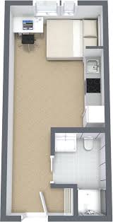 Petit Studio Et Plan 3d Idee D Amenagement Studio Apartment Floor Plans Modern Studio Apartment Ideas Studio Apartment Design