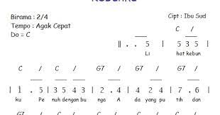 Lihat kebunku penuh dengan bunga ada yang putih dan ada yang merah setiap hari kusiram semua. Mari Belajar Not Angka Lagu Anak Anak Kebunku Sahabatku Seni