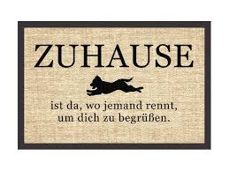fussmatte spruch zuhause ist da wo jemand rennt turmatte hund turvorleger haus spruche zuhause turmatten fussmatte