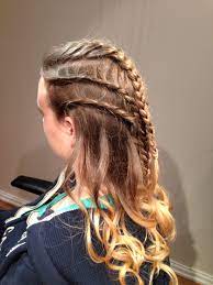 Medieval Braiding Top Planar French Braid Two Braids On Sides Are One Strand Gathered French Braid Work Hair Styles Cool Braid Hairstyles Braided Hairstyles