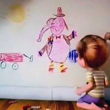 Bing bong wears a blue plaid grey brown jacket with darkish brown. Riley Draws Her Imaginary Friend On The Wall Download Scientific Diagram