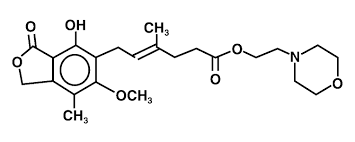 Mycophenolate mofetil 500mg Formula Image