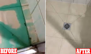 Okay, let's clean the stinky pipes and sink parts that we just removed. Mum Transforms The Family Bathroom Shower By Using A 5 Toilet Cleaning Product Daily Mail Online