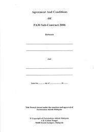 How to visualize a document or contract? Agreement Conditions Of Pam Sub Contract 2006
