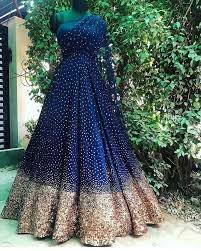 Blue Bridal Indowesten Gown Anarkali Ceremony Lehenga Cocktail Etsy Indian Gowns Indian Wedding Gowns Indian Gowns Dresses