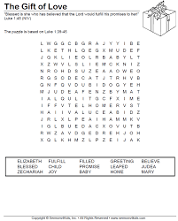 The Gift Of Love Word Search Puzzle Love Words Gifts Childrens Sermons