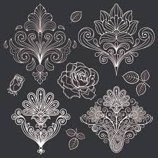 Free carbon fibre photoshop patterns. Set Of Black And White Paisley Pattern Vector Graphics 02 Free Download