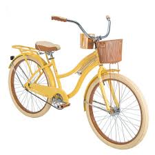 Nel Lusso Womens Cruiser Bike Yellow 26 Inch