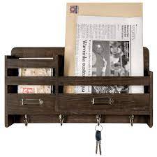 4.2 out of 5 stars 2,640. Mkono Mail Key Holder Organizer Wall Mounted Rustic Wood Mails Sorter Letter Bills Storage Rack With 4 Hooks With 2 Slots Sorter Holder For Entry Room Hallway Garage Kitchen Office Dark Brown Buy