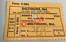 Voyage charterparty originally published in 1913 and. Vintage Baltimore Md Destination Railroad Train Agents Ticket Stub Coach 1962 Ebay