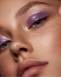 Purple Glossy Eyeshadow Beauty Editorial Makeup Glossy Eyeshadow Eye Makeup