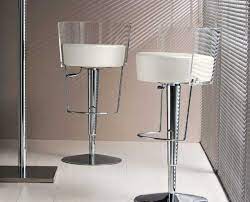 The clear acrylic gives off a modern aura that conveys space which reduces visual clutter which can help if your place is a bit cramped. Midj Bongo White With Lucite Chrome Bar Stool Midmdbongomt