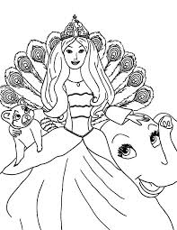 Barbie on a stool in the summer. Barbie Princess Island And Her Pet Coloring Page Coloring Sun